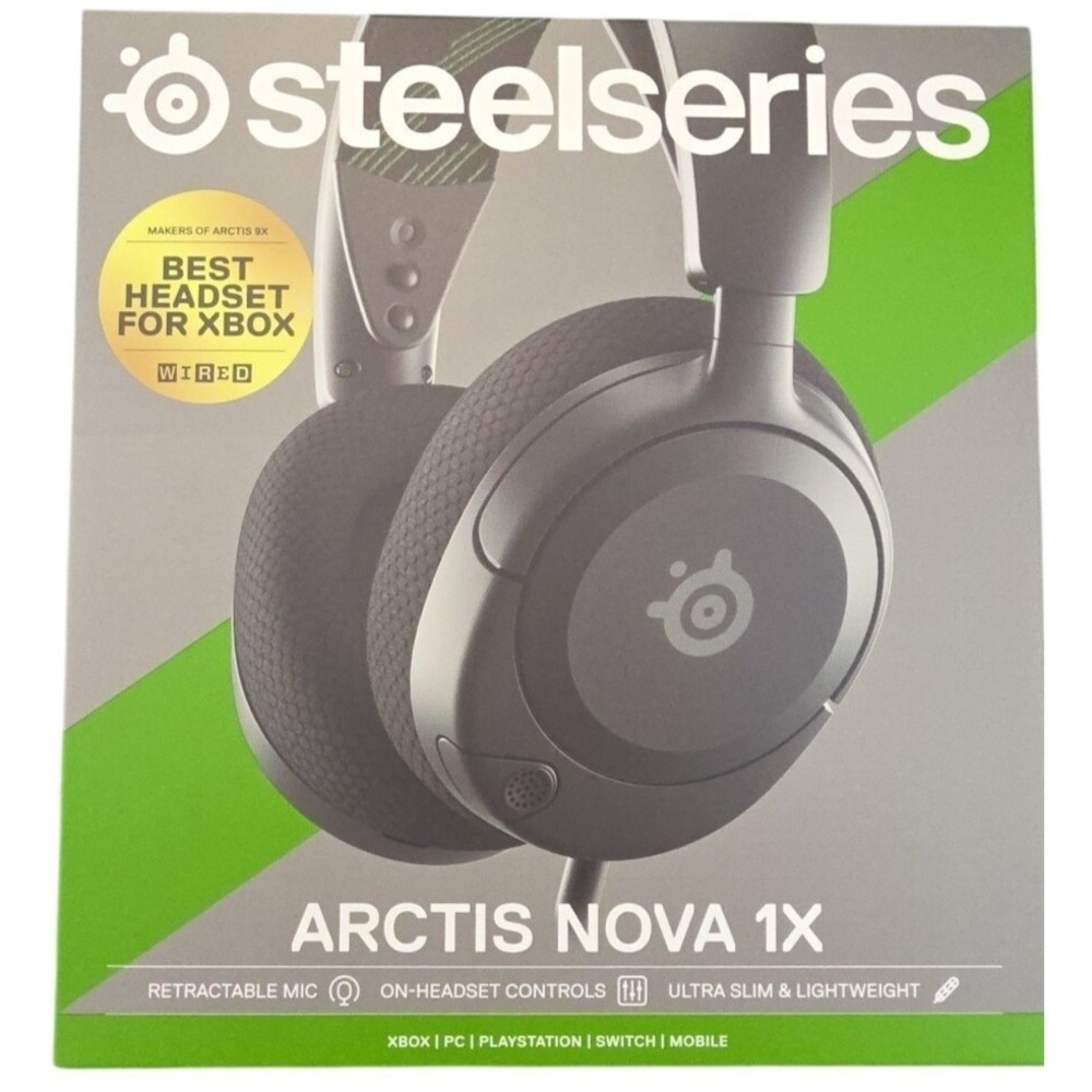 SteelSeries Arctis Nova 1X Wired Gaming Headset Retractable Mic Xbox PC PS5